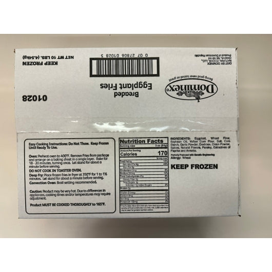 Dominex Breaded Eggplant Fries, 1 x 10 lb Case - Frozen Potatoes Sides