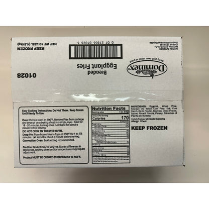 Dominex Breaded Eggplant Fries, 1 x 10 lb Case - Frozen Potatoes Sides