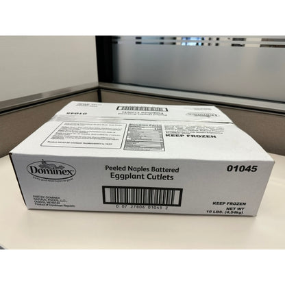 Dominex 3/8" Peeled & Battered Naples EGGPLANT, 1 x 10 lb Case - Frozen Vegetables & Sides