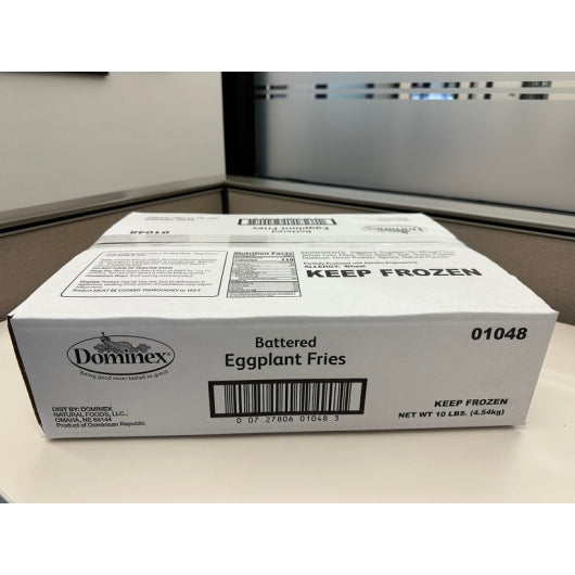 Dominex Battered EGGPLANT Fries, 1 x 10 lb Case - Frozen Potatoes Sides