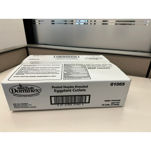 Dominex 3/8" Peeled & Breaded Naples Eggplant, 1 x 10 lb Case - Frozen Vegetables & Sides