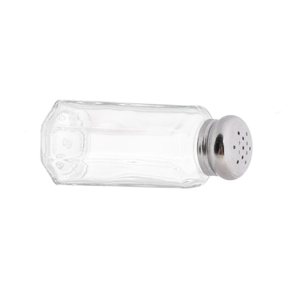 Tablecraft 2 Ounce Paneled Salt and Pepper stainless Steel Top Glass Shaker, 1 x 24 each Case - DOT product image 3