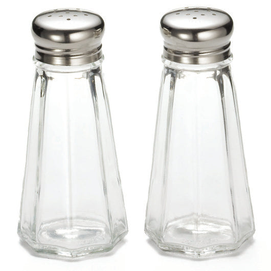 Tablecraft 3 Ounce Square Salt and Pepper Stainless Steel Top Glass Shaker, 1 x 24 each Case - DOT product image 6