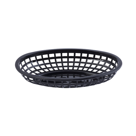 Tablecraft 9.375 Inch X 6 Inch Classic Black Oval Basket, 1 x 36 each Case - Guest Checks & Register Rolls