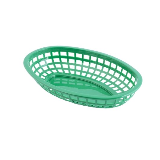 Tablecraft 9.375 Inch X 6 Inch X 1.375 Inch Classic Oval Green Basket, 1 x 36 each Case - DOT product image 4