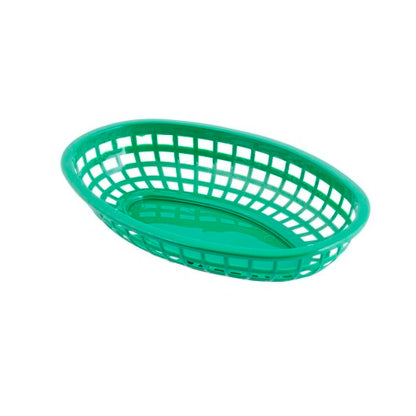 Tablecraft 9.375 Inch X 6 Inch X 1.375 Inch Classic Oval Green Basket, 1 x 36 each Case - DOT product image 4