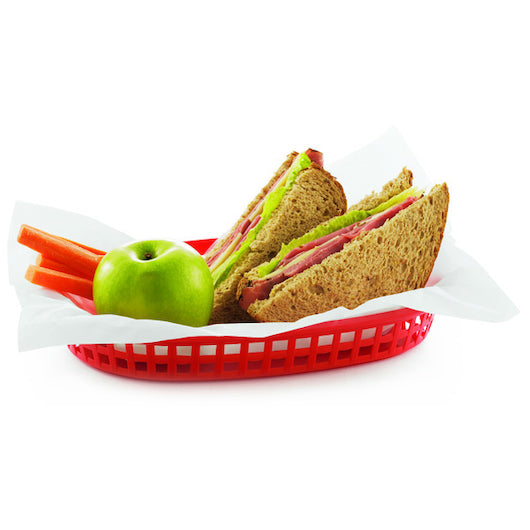 Tablecraft 10.5 Inch X 7 Inch X 1.5 Inch Red Plastic Oval Basket, 1 x 36 each Case - DOT product image 2