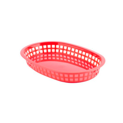 Tablecraft 10.5 Inch X 7 Inch X 1.5 Inch Red Plastic Oval Basket, 1 x 36 each Case - DOT product image 6