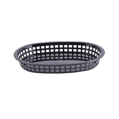 Tablecraft 10.5 Inch X 7 Inch X 1.5 Inch Chicago Oval Platter Black Basket, 1 x 36 each Case - Guest Checks & Register