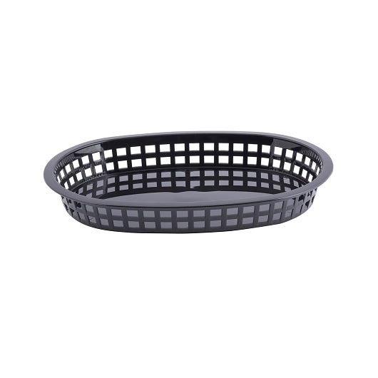 Tablecraft 10.5 Inch X 7 Inch X 1.5 Inch Chicago Oval Platter Black Basket, 1 x 36 each Case - Guest Checks & Register