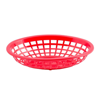 Tablecraft 7.75 Inch X 5.5 inch Oval Red Basket, 1 x 36 each Case - Guest Checks & Register Rolls