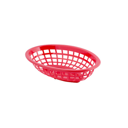 Tablecraft 7.75 Inch X 5.5 inch Oval Red Basket, 1 x 36 each Case - DOT product image 4