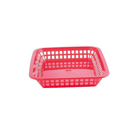 Tablecraft 10.75 Inch X 7.75 Inch X 1.5 Inch Grande Rectangular Red Plastic Basket, 1 x 36 each Case - DOT product image 3