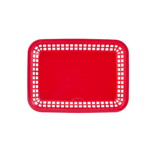 Tablecraft 10.75 Inch X 7.75 Inch X 1.5 Inch Grande Rectangular Red Plastic Basket, 1 x 36 each Case - DOT product image 2
