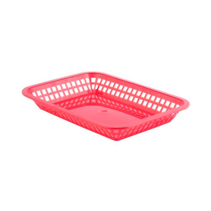 Tablecraft 10.75 Inch X 7.75 Inch X 1.5 Inch Grande Rectangular Red Plastic Basket, 1 x 36 each Case - DOT product image 8