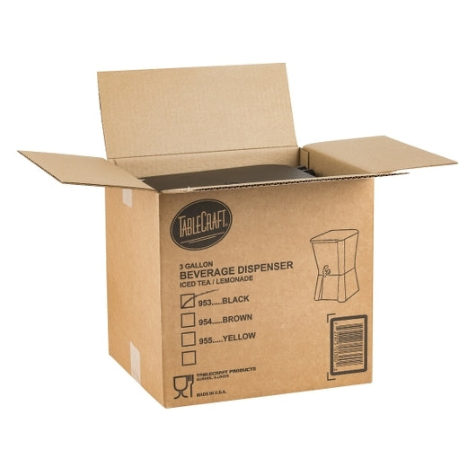 Tablecraft 3 Gallon Black Beverage Dispenser, 1 x 1 each Case - GS1 open-case image
