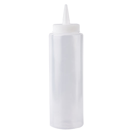 Tablecraft 8 Ounce Natural Cone Tip Clear Squeeze Bottle, 1 x 72 each Case - Squeeze Bottles & Dispensers