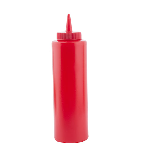 Tablecraft 12 Ounce Red Dispenser Squeeze Bottle, 1 x 12 each Case - Squeeze Bottles & Dispensers