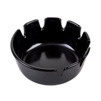 Black Phenolic Classic Deepwell Black Ashtray, 1 x 12 each Case - Tabletop Supplies