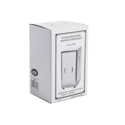Tablecraft Full Size Stainless Steel Napkin Holder, 1 x 1 each Case - GS1 closed shipping case image