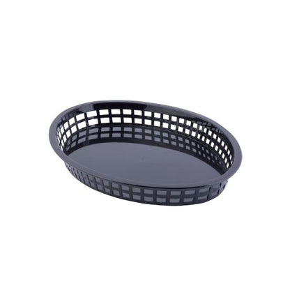 Tablecraft 12.75 Inch X 9.5 Inch X 1.5 Inch Jumbo Platter Oval Black Plastic Basket, 1 x 36 each Case - DOT product image 3