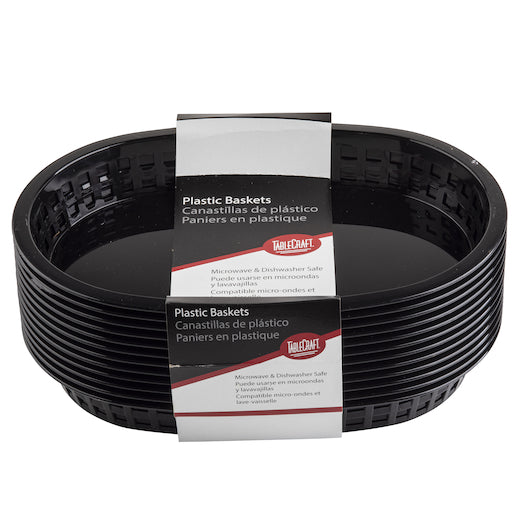 Chicago Platter Basket Cash & Carry Chicago Basket Black, 1 x 12 ct Case - Serving Trays Platters