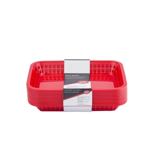 Tablecraft Cash & Carry Grand Red Basket, 3 x 12 ct Case - Fast Food Baskets & Trays
