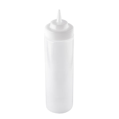 Tablecraft SQUEEZE BOTTLE 24 OUNCE WIDE MOUTH CLEAR, 8 x 6 ct Case - GS1 product shown out of package
