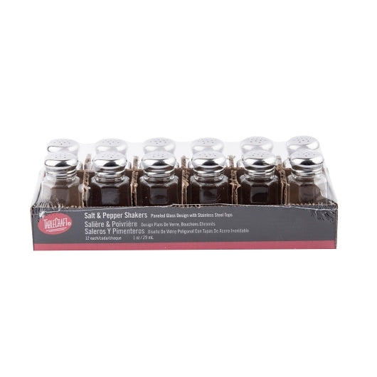 Tablecraft SHAKER SALT & PEPPER GLASS 1 OUNCE, 4 x 12 ct Case - DOT product image 3