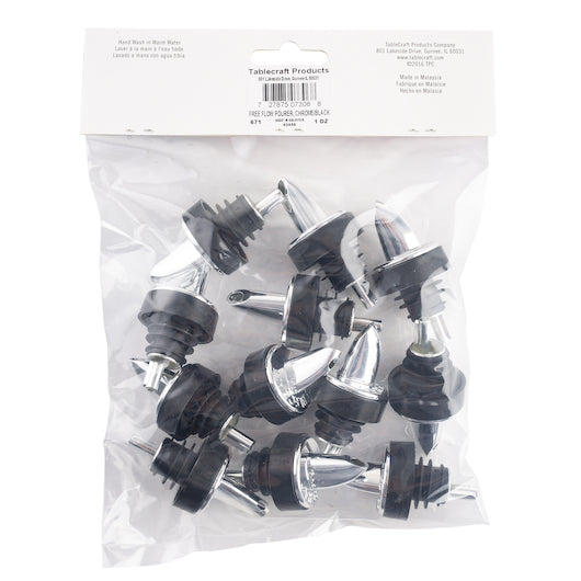 Tablecraft Chrome Black Free Flow Pourer, 1 x 12 each Case - DOT product image 2