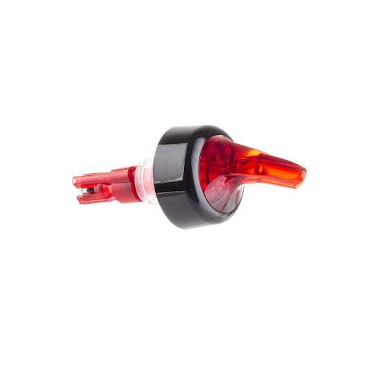 Tablecraft 1 Ounce Red Tube Red Spout Proper Pourer, 1 x 12 each Case - Alternate product angle or state