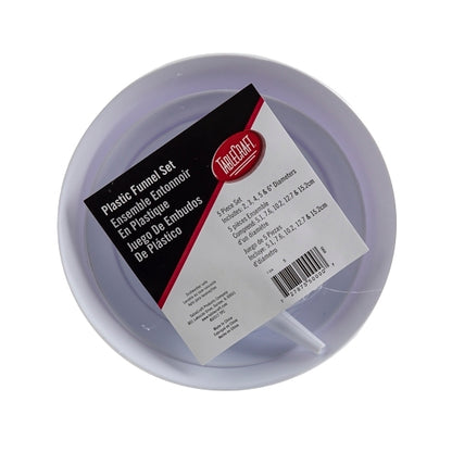 Tablecraft 5 Piece Plastic Funnel Set, 1 x 1 each Case - Disposables
