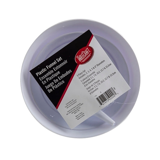 Tablecraft 5 Piece Plastic Funnel Set, 1 x 1 each Case - Disposables
