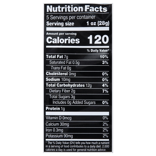 Terra Chips Sweets & Beets, 12 x 5 oz Case - Nutrition facts label