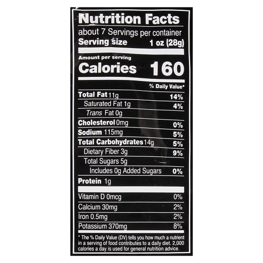 Terra Chips Original Vegetable, 12 x 6.8 oz Case - Nutrition facts label