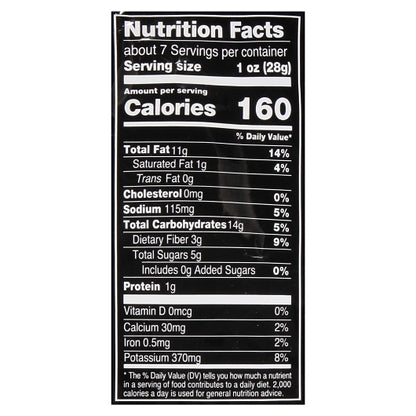 Terra Chips Original Vegetable, 12 x 6.8 oz Case - Nutrition facts label