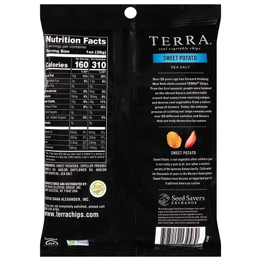 Terra Crinkles Sweets Chips, 8 x 2 oz Case - Alternate product angle or state