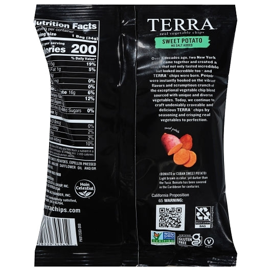 Terra Chips Plain Sweet Potato, 24 x 1.2 oz Case - Alternate product angle or state