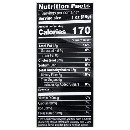 Terra Chips Plain Sweet Potato, 12 x 5 oz Case - Nutrition facts label