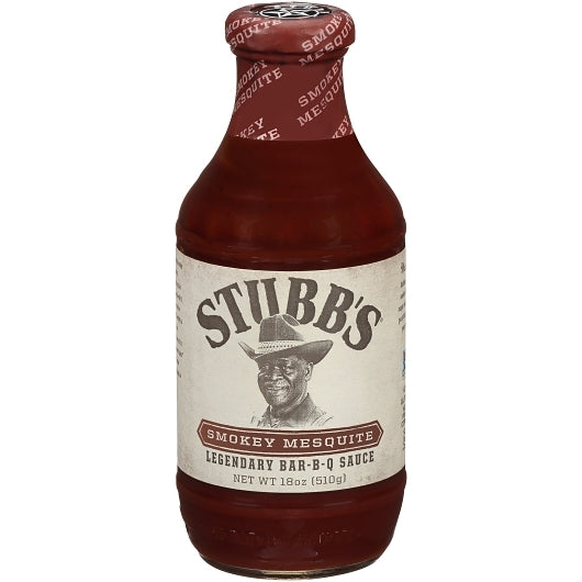 Stubbs Smokey Mesquite Bbq Sauce Bottle, 6 x 18 oz Case - Condiments & Sauces