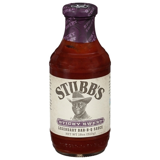 Stubbs Sticky Sweet Bbq Sauce Bottle, 6 x 18 oz Case - Condiments & Sauces