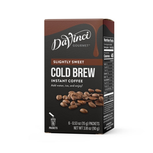 DaVinci Gourmet Slightly Sweet Cold Brew Stick, 48 x 15 oz Case - Coffee & Tea