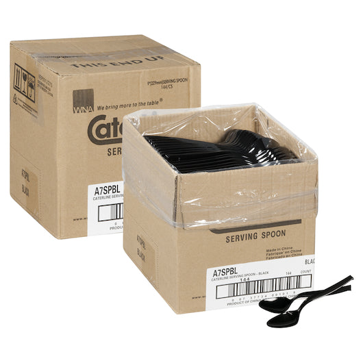 CaterLine SPOON BLACK PLASTIC 9 INCH UTENSIL, 1 x 144 each Case - DOT product image 3