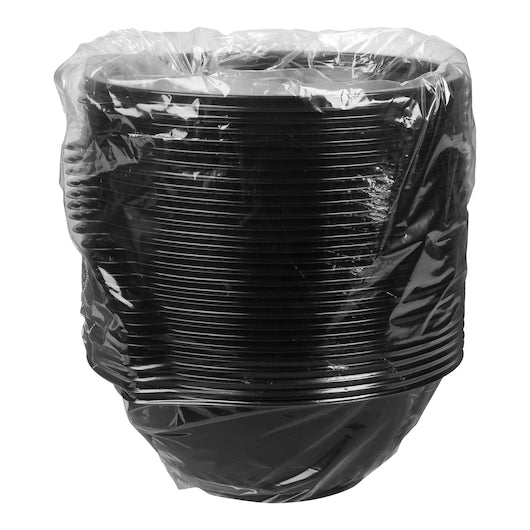 CaterLine 80 Ounce Black Plastic Bowl, 1 x 25 each Case - Plates Bowls