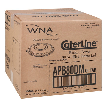 CaterLine Clear Dome Lid for 80 Ounce Bowl, 1 x 25 each Case - GS1 closed shipping case image