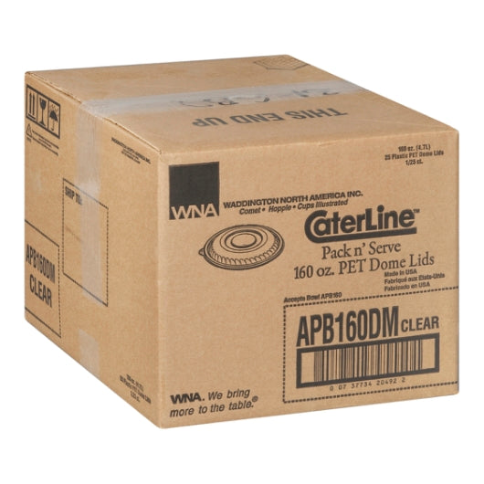 CaterLine Clear Dome Lid for 160 Ounce Bowl, 1 x 25 each Case - GS1 closed shipping case image