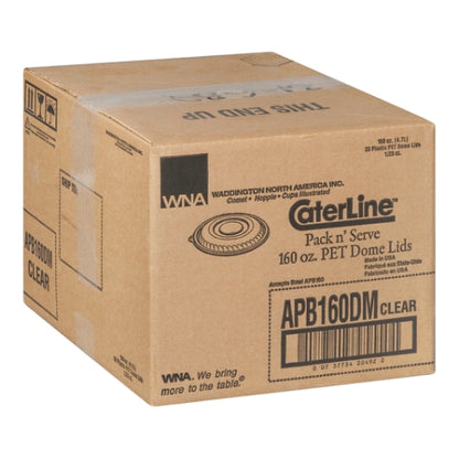 CaterLine Clear Dome Lid for 160 Ounce Bowl, 1 x 25 each Case - GS1 closed shipping case image