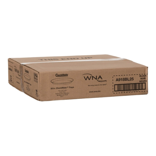 WNA-CheckMate CATER TRAY PLASTIC BLACK 18 INCH, 1 x 25 each Case - GS1 closed shipping case image