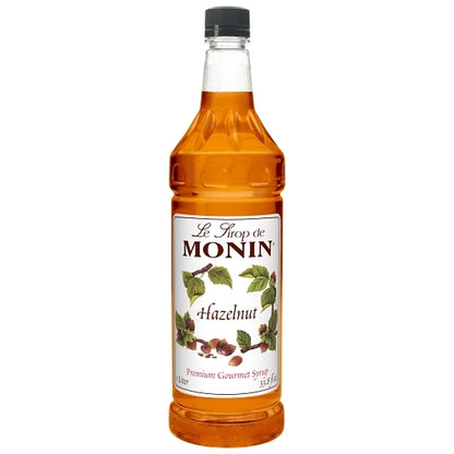 Monin Hazelnut Flavor Syrup, 4 x 1 LT Case - Beverages