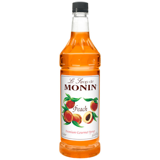 Monin Peach Syrup, 4 x 1 LT Case - Beverages